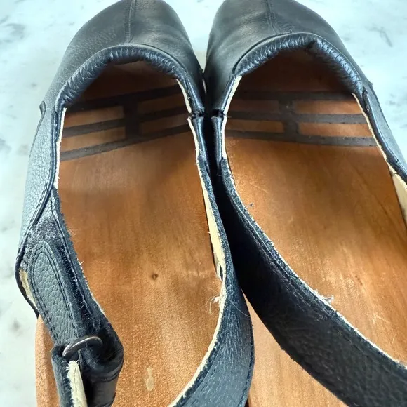 Woody &quot;London&quot; Leather Clogs $259  47 men's 11.5 Slingback Wood Shoes