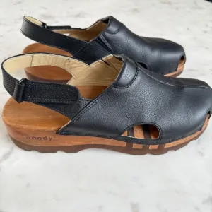 Woody &quot;London&quot; Leather Clogs $259  47 men's 11.5 Slingback Wood Shoes