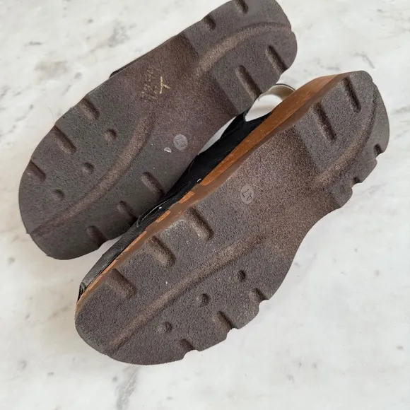 Woody &quot;London&quot; Leather Clogs $259  47 men's 11.5 Slingback Wood Shoes