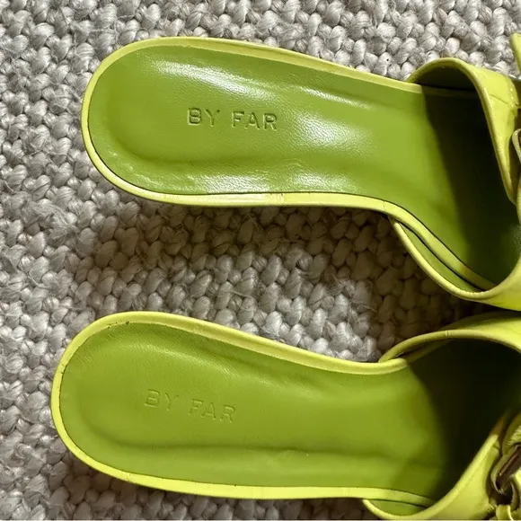 WORN ONCE By Far Croc-Embossed Elton Leather Mules
