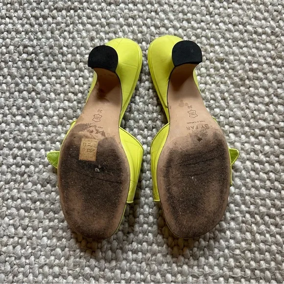 WORN ONCE By Far Croc-Embossed Elton Leather Mules