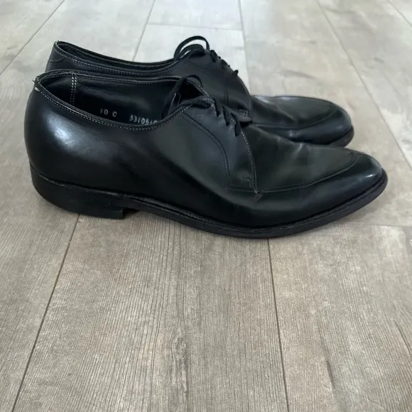 WRIGHT Men Lace-up Quality Shoe Sz 10 C Split Toe Black Leather Oxfords USA Made