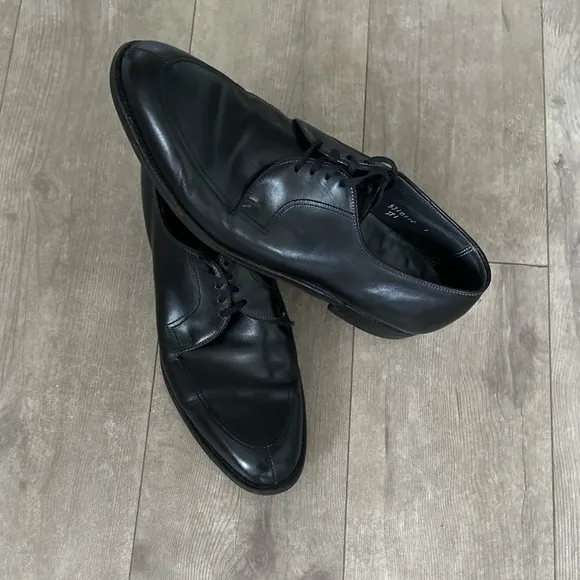 WRIGHT Men Lace-up Quality Shoe Sz 10 C Split Toe Black Leather Oxfords USA Made