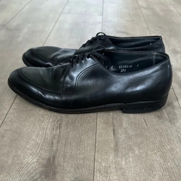 WRIGHT Men Lace-up Quality Shoe Sz 10 C Split Toe Black Leather Oxfords USA Made