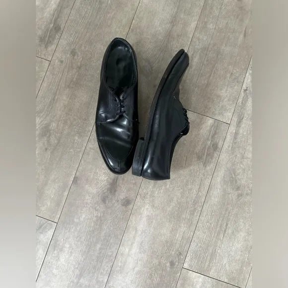 WRIGHT Men Lace-up Quality Shoe Sz 10 C Split Toe Black Leather Oxfords USA Made