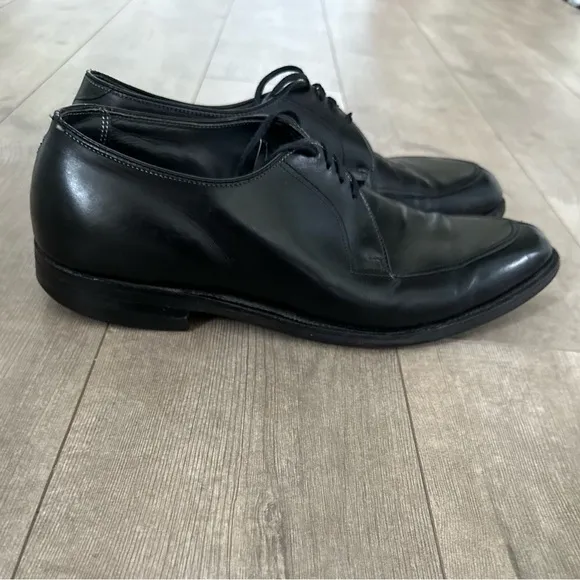 WRIGHT Men Lace-up Quality Shoe Sz 10 C Split Toe Black Leather Oxfords USA Made