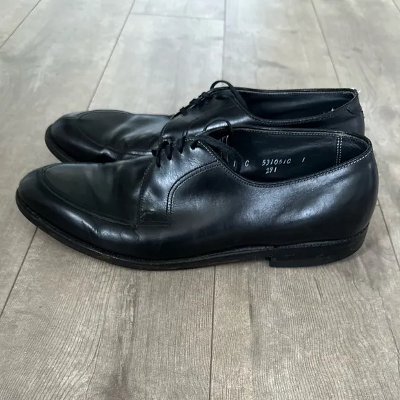 WRIGHT Men Lace-up Quality Shoe Sz 10 C Split Toe Black Leather Oxfords USA Made