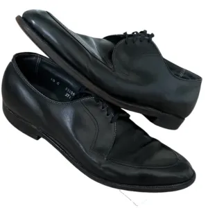WRIGHT Men Lace-up Quality Shoe Sz 10 C Split Toe Black Leather Oxfords USA Made