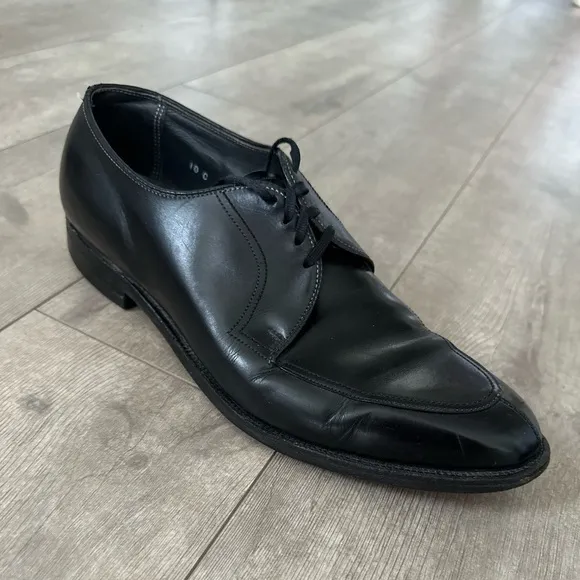 WRIGHT Men Lace-up Quality Shoe Sz 10 C Split Toe Black Leather Oxfords USA Made