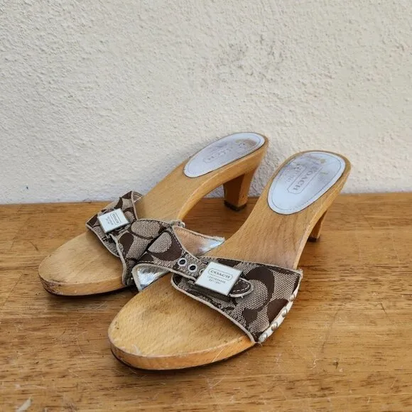 Y2K Coach Monogram Juliet Kitten Heels
