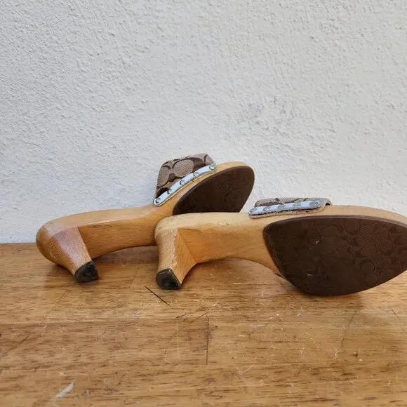 Y2K Coach Monogram Juliet Kitten Heels