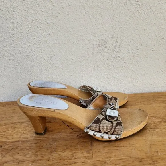 Y2K Coach Monogram Juliet Kitten Heels