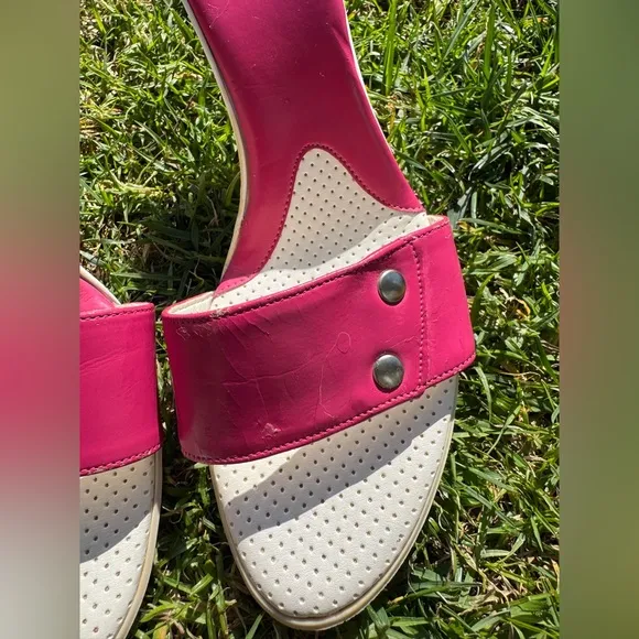 Y2K Vintage Hot Pink Charles David 4 Inch Stiletto Mule Sz 38
