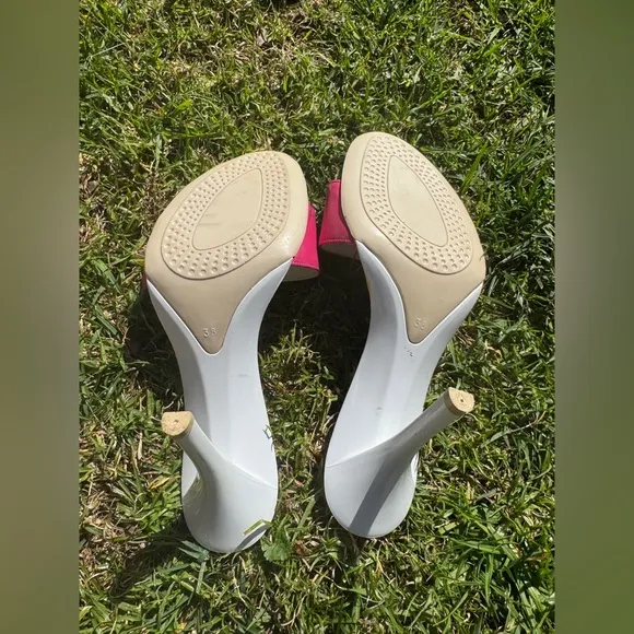 Y2K Vintage Hot Pink Charles David 4 Inch Stiletto Mule Sz 38
