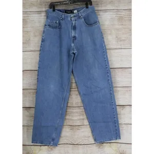 Y2K VINTAGE SilverTab Levis Baggy Wide Leg Mens Tag Size 34x36 Medium Wash Jeans