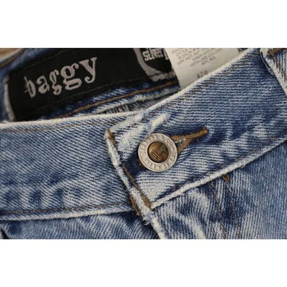 Y2K VINTAGE SilverTab Levis Baggy Wide Leg Mens Tag Size 34x36 Medium Wash Jeans