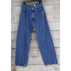 Y2K VINTAGE SilverTab Levis Oversized Fit Mens Tag Size 34x36 Medium Wash Jeans