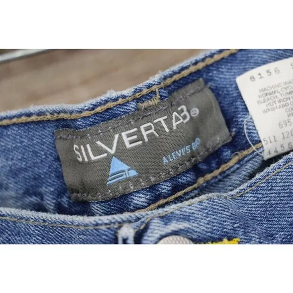 Y2K VINTAGE SilverTab Levis Oversized Fit Mens Tag Size 34x36 Medium Wash Jeans