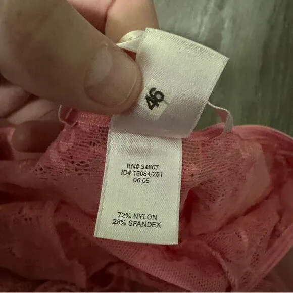 Y2K Vintage Victoria's Secret Pink Floral Embroidery Lingerie Slip‎ Dress Sz L