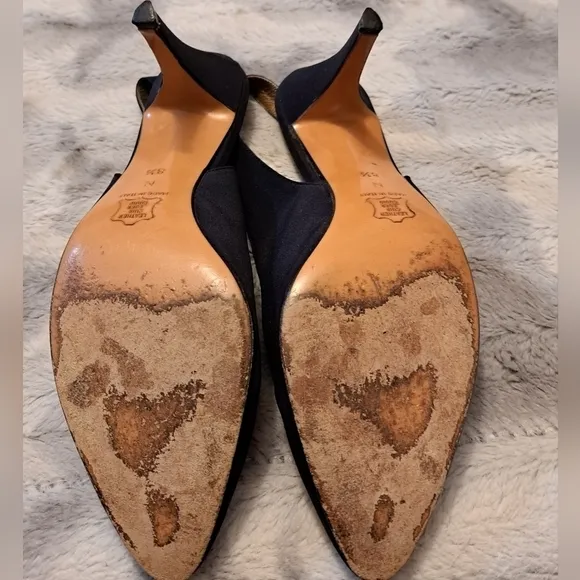 Yves Saint Laurent Black Slingback Heels  Size 8.5