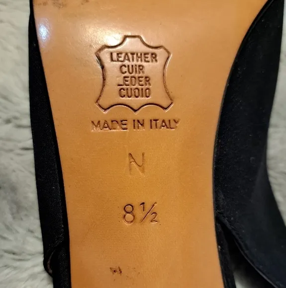 Yves Saint Laurent Black Slingback Heels  Size 8.5