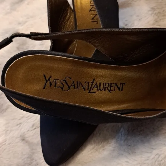 Yves Saint Laurent Black Slingback Heels  Size 8.5