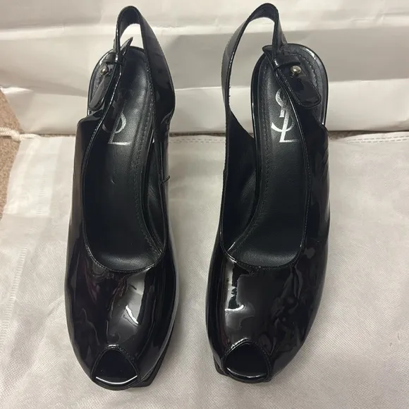 YVES SAINT LAURENT Patent Leather Slingback Pumps Size: IT 39