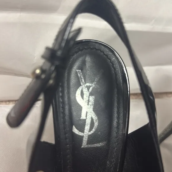 YVES SAINT LAURENT Patent Leather Slingback Pumps Size: IT 39