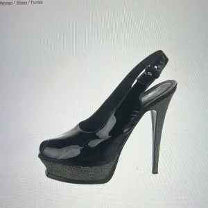 YVES SAINT LAURENT Patent Leather Slingback Pumps Size: IT 39