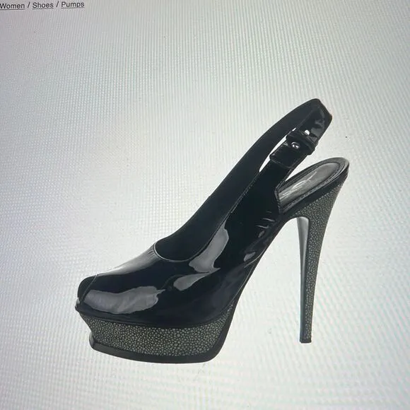 YVES SAINT LAURENT Patent Leather Slingback Pumps Size: IT 39