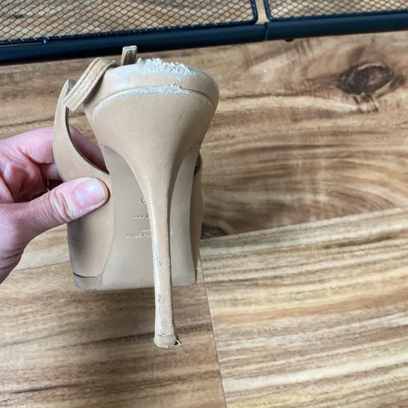 Yves Saint Laurent Tribtoo Beige Slingback pumps 105mm - Size 39