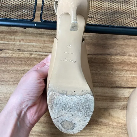 Yves Saint Laurent Tribtoo Beige Slingback pumps 105mm - Size 39