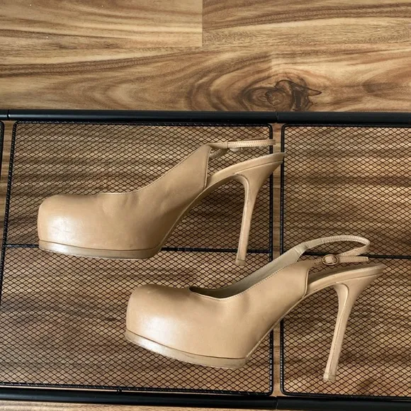 Yves Saint Laurent Tribtoo Beige Slingback pumps 105mm - Size 39