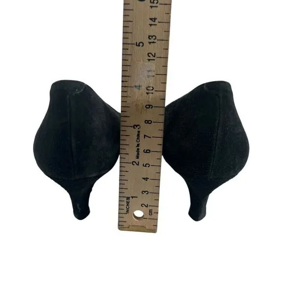 Yves Saint Laurent Heels Sz6 Vintage Black Gray &amp; Red Suede Pumps