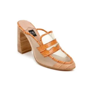 Zac Posen Aidan Caramel Brown Leather Loafer Mules 10