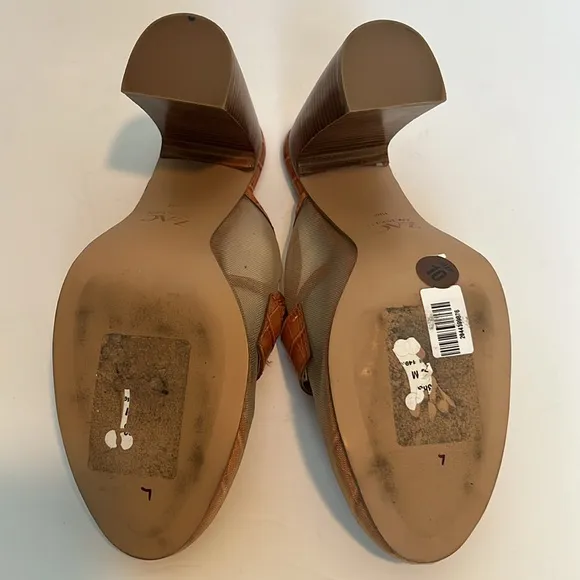 Zac Posen Aidan Caramel Brown Leather Loafer Mules 10