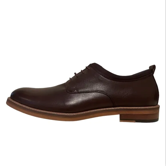 Zanzara Stuart ZZC1204 Mens Brown Leather Top Plain Toe Oxfords Shoes