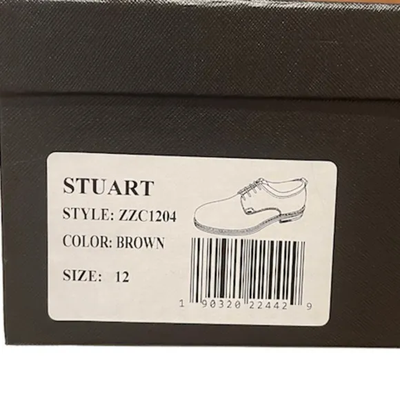 Zanzara Stuart ZZC1204 Mens Brown Leather Top Plain Toe Oxfords Shoes
