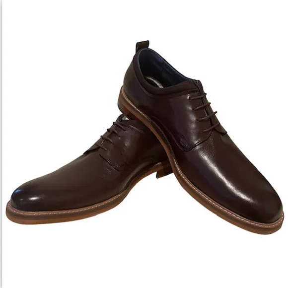 Zanzara Stuart ZZC1204 Mens Brown Leather Top Plain Toe Oxfords Shoes