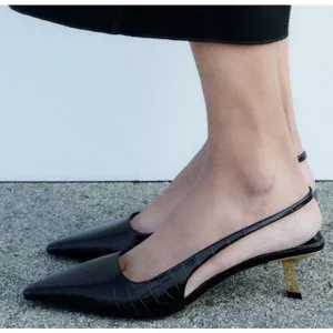 ZARA Animal Embossed Slingbacks NWT