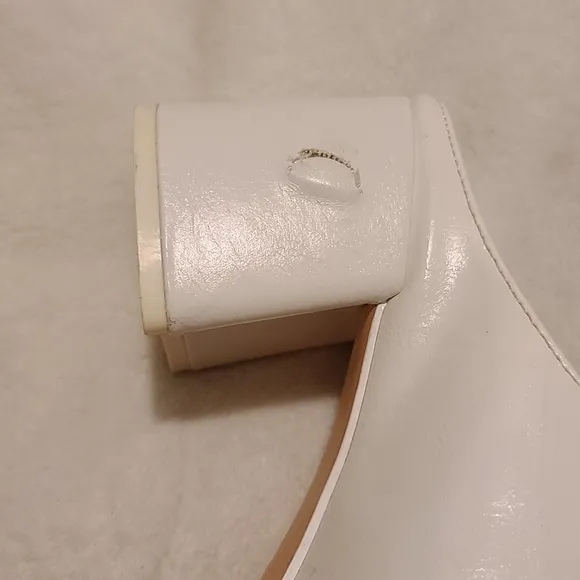 ZARA Block Heel Mules Chunky Heels White Leather Slip-on Mules