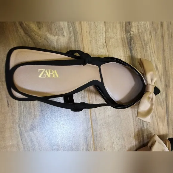 Zara, BOW TRIM SLINGBACKS, US 7.5