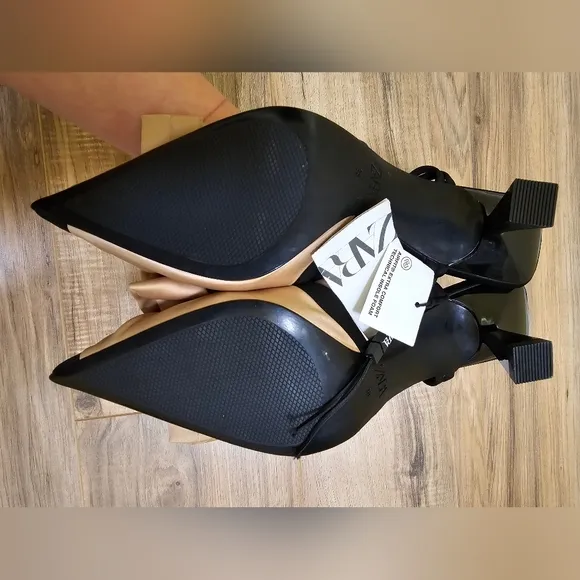 Zara, BOW TRIM SLINGBACKS, US 7.5