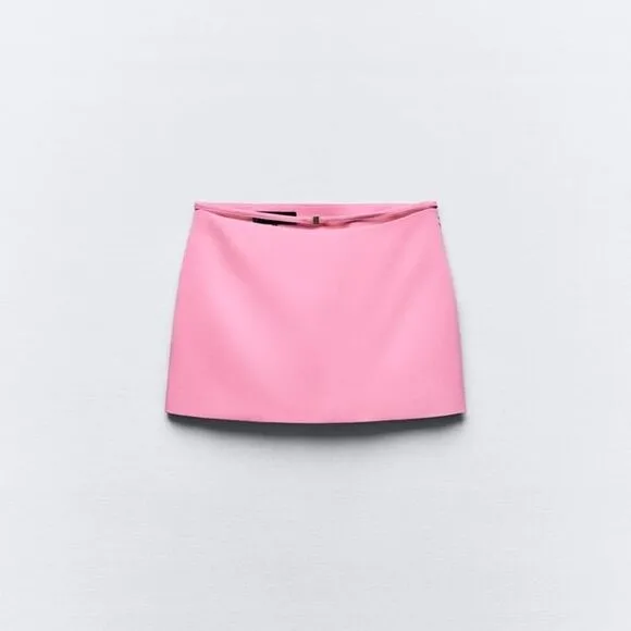 Zara CUT OUT MINI SKIRT pink