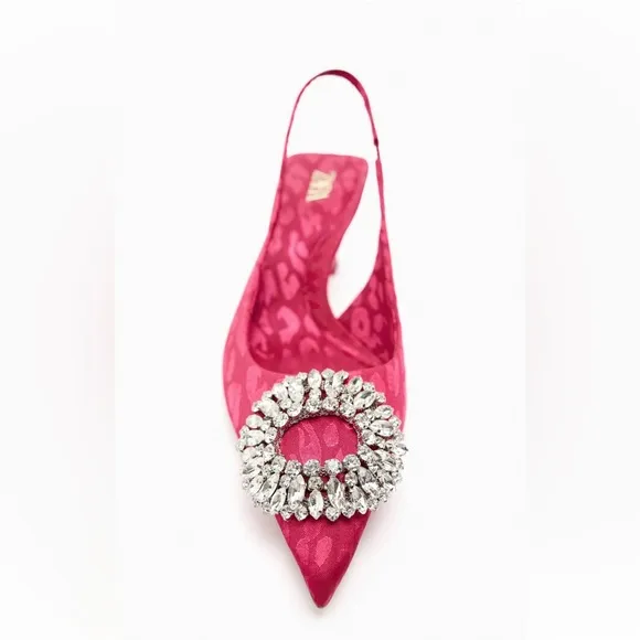 ZARA EMBELLISHED HEELED SLINGBACKS