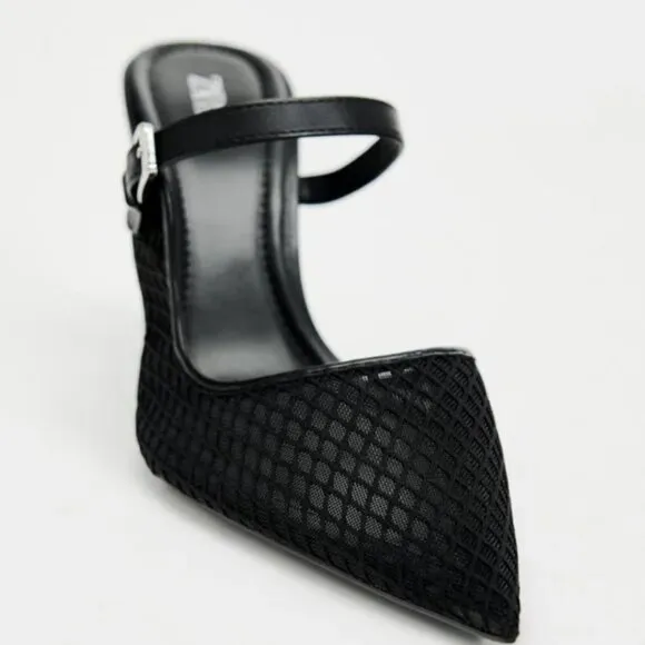 ZARA HEELED MESH MULES
