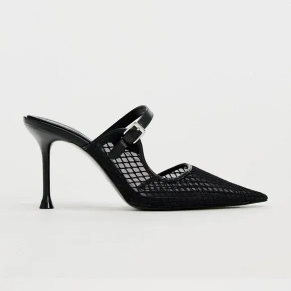 ZARA HEELED MESH MULES