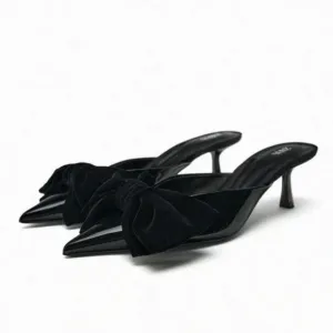 ZARA HEELED MULES WITH BOW