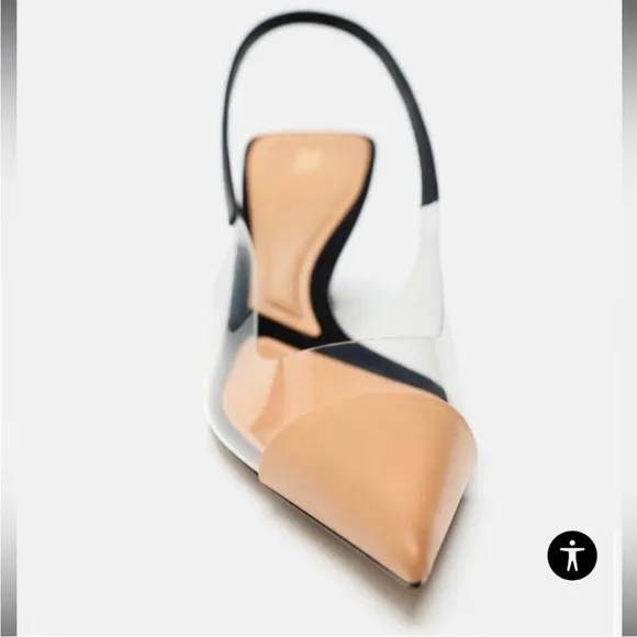 ZARA HEELED SLINGBACK VINYL SHOE