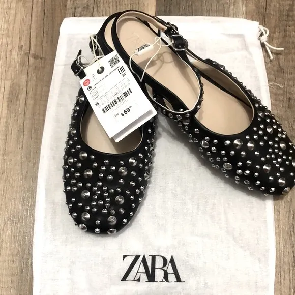 ZARA KIDS STUDDED SLINGBACK BALLET HEELS bloggeres Favorite